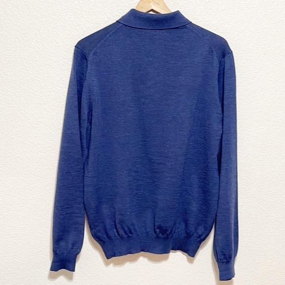 Nordstrom Men 100% Extra Fine Merino Wool Long Sleeve Sweater Shirt Size M - Picture 2 of 12